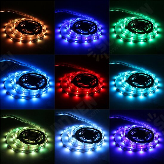 5M DC12V LED Strip Light 5050 RGB Rope Flexible Changing Lamp with Remote Control for TV Bedroom Party Home Christmas Decorations Clearance Lights