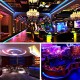 5M DC12V RGB Waterproof Indoor Outdoor Music LED Strip Light + 20 Keys Remote Control + Power Adapter