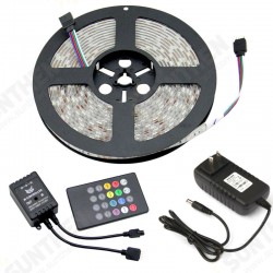 5M DC12V RGB Waterproof Indoor Outdoor Music LED Strip Light + 20 Keys Remote Control + Power Adapter 5M DC12V RGB Waterproof Indoor Outdoor Music LED Strip Light + 20 Keys Remote Control + Power Adapter
