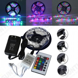 5M SMD 3528 300 Waterproof LED RGB Strip Flexible Light 24 key IR remote + Power Adapter DC12V 5M SMD 3528 300 Waterproof LED RGB Strip Flexible Light 24 key IR remote + Power Adapter DC12V
