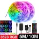 5M/10M 3528 SMD RGB LED Strip Light Sync Music Control Non-waterproof String Lamp+ 44Keys IR Remote Controller