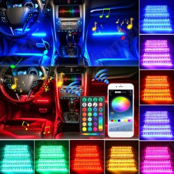 6/8Pcs 5050 LED Car Strip Underglow DC12V 40W RGB LED Neon Car Under Glow Atmosphere Strip Light APP bluetooth Control 6/8Pcs 5050 LED Car Strip Underglow DC12V 40W RGB LED Neon Car Under Glow Atmosphere Strip Light APP bluetooth Control