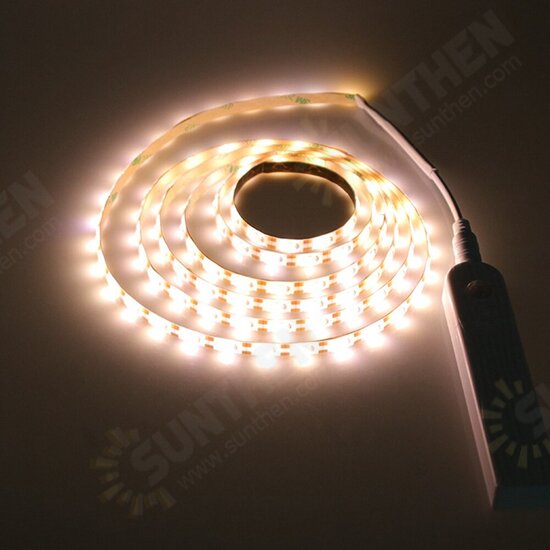 Battery Powered 1M 2M PIR Motion Sensor Activated Dimmable LED Strip Light for Cabinet Wardrobe