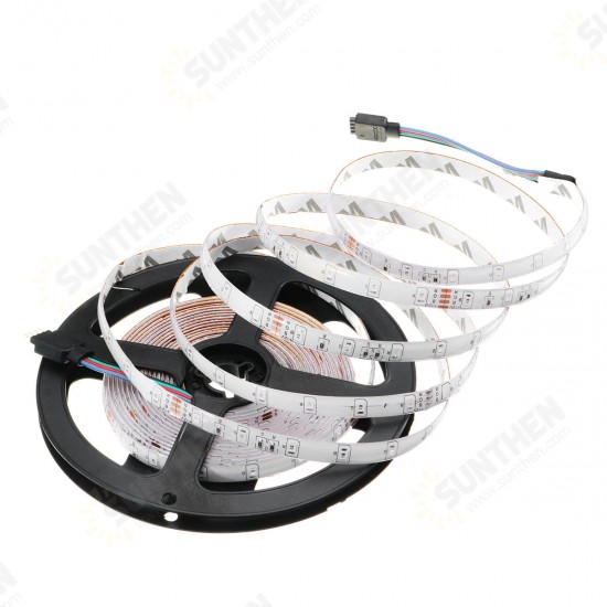 DC12V 24W 2A 5M Waterproof SMD3528 RGB LED Strip Lights US EU Power Adapter + 24 Keys Remote Control