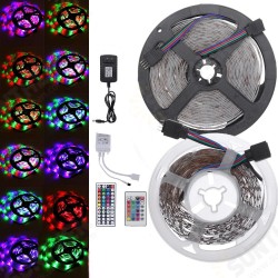 DC12V 2835SMD 5M 300LED Strip Light Waterproof Non-waterproof RGB Lamp + 24/44 key IR Controller+ Power Adapter DC12V 2835SMD 5M 300LED Strip Light Waterproof Non-waterproof RGB Lamp + 24/44 key IR Controller+ Power Adapter