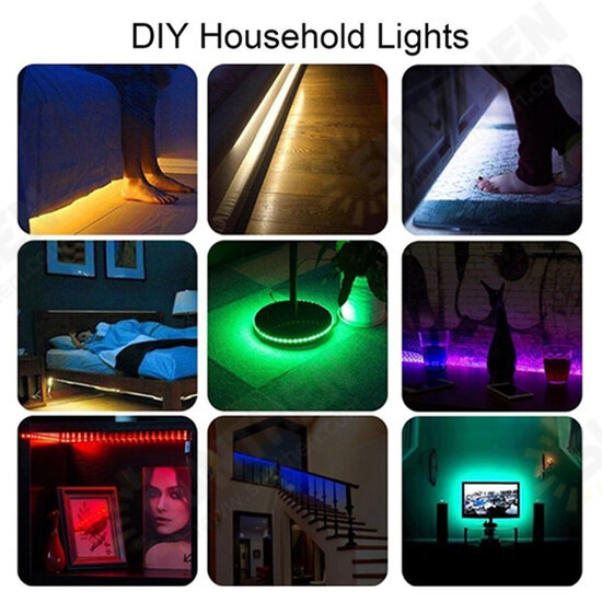 DC12V 2835SMD 5M 300LED Strip Light Waterproof Non-waterproof RGB Lamp + 24/44 key IR Controller+ Power Adapter