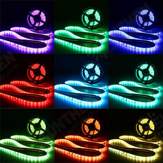 DC12V 5M 2835 SMD RGB Non-waterproof LED Strip Light + 24Keys or 44Keys IR Remote Control + Power Adapter