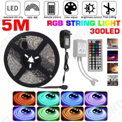 DC12V 5M 5050 RGB 300LED Strip Light Waterproof/Non-waterproof Tape Lamp + 44 Key Remote Control + 3A Power Adapter DC12V 5M 5050 RGB 300LED Strip Light Waterproof/Non-waterproof Tape Lamp + 44 Key Remote Control + 3A Power Adapter