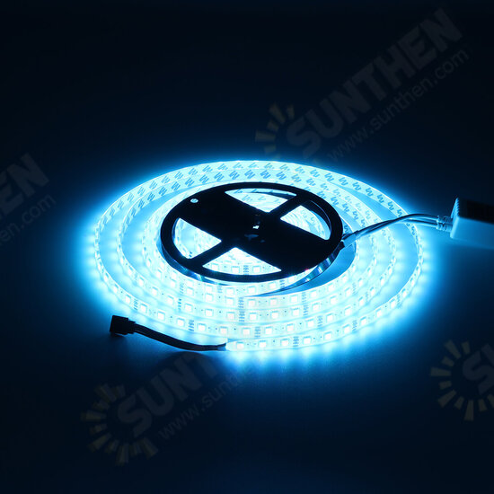 DC12V 5M 5050 RGB 300LED Strip Light Waterproof/Non-waterproof Tape Lamp + 44 Key Remote Control + 3A Power Adapter