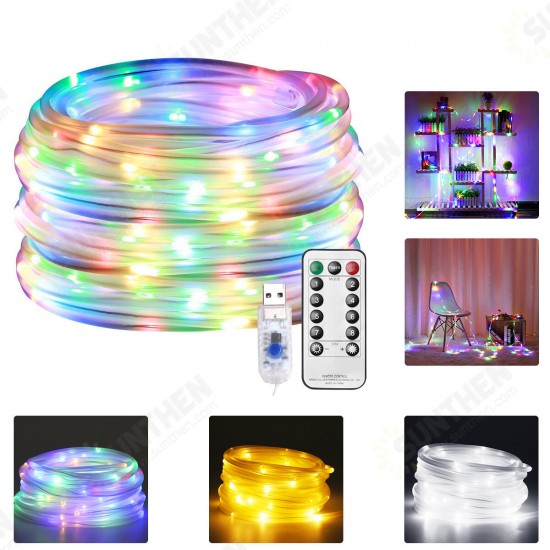 DC3.7-5V 10M 100LED Outdoor Tube Rope Strip String Light RGB Lamp Xmas Home Decor Lights