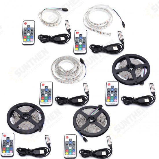 DC5V Non-waterproof USB RGB 5050 LED Strip TV Backlight Kit + 17 Keys Remote Control DC5V Non-waterproof USB RGB 5050 LED Strip TV Backlight Kit + 17 Keys Remote Control