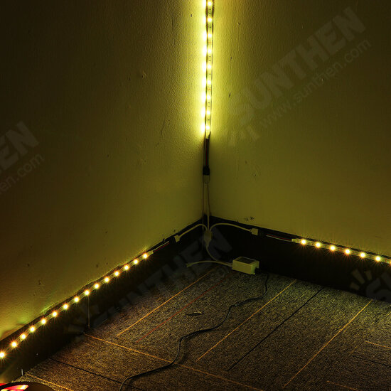 3*4M 5050 RGB LED Strip Light Non-Waterproof + Controller + Remote Control + 12V 5A Power Supply