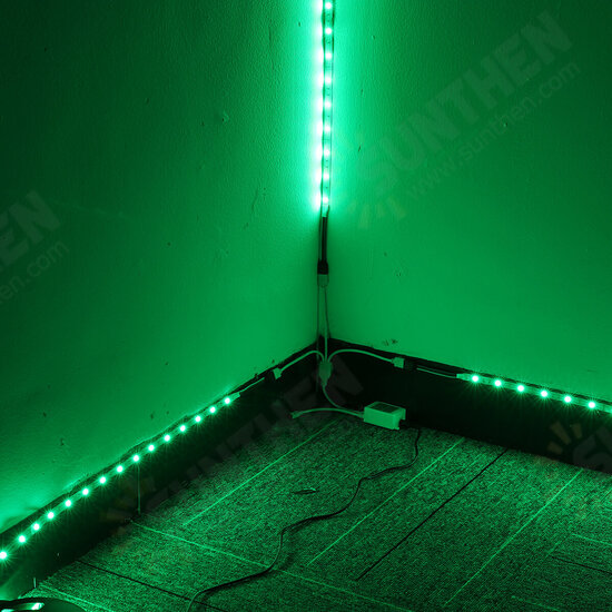 3*4M 5050 RGB LED Strip Light Non-Waterproof + Controller + Remote Control + 12V 5A Power Supply