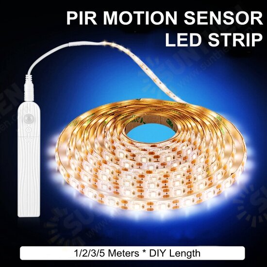 LED Strip Light SMD2835 Waterproof 6V Motion Sensor Power 60LEDs/m White