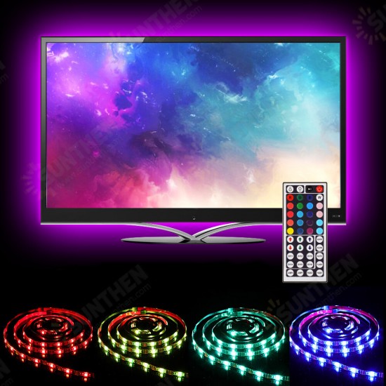 2*40CM+2*60CM USB LED TV Backlight Strip Light Kit RGB Monitor Lamp + 44keys Remote Control DC5V