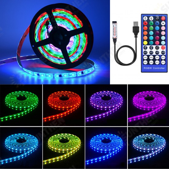 1-5M 5050 RGB USB LED Strip Light Colour Changing + 44 Keys IR Remote Control Christmas Decorations Lights