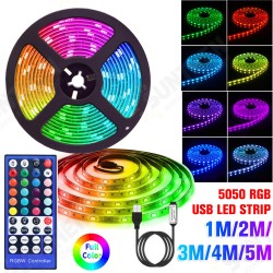 1-5M 5050 RGB USB LED Strip Light Colour Changing + 44 Keys IR Remote Control Christmas Decorations Lights 1-5M 5050 RGB USB LED Strip Light Colour Changing + 44 Keys IR Remote Control Christmas Decorations Lights