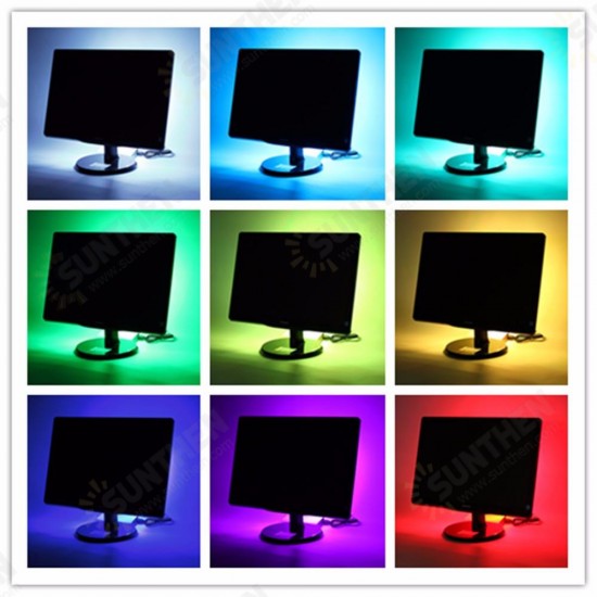 100cm 150cm 200cm Waterproof DC5V USB 5050 RGB LED Strip Tape TV Background Lighting