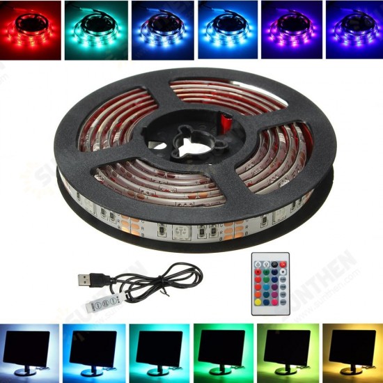 100cm 150cm 200cm Waterproof DC5V USB 5050 RGB LED Strip Tape TV Background Lighting