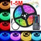 1/2/3/4/5m 5V 3528 RGB USB LED Strip Light Music Sync with 44 Key IR Remote Control Christmas Decorations Lights