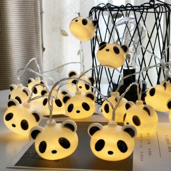 1.5M 10LED / 3M 20LED Panda Head Light String Warm White/ Colorful Battery/USB Christmas Holiday Party Fairy Strip Lights