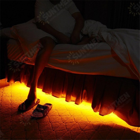 1.5M 3M Motion Activated Sensor Flexible LED Strip Light Bed Night Lamp with Switch EU Plug DC12V