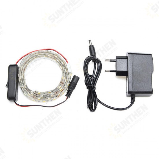 1M Flexible Waterproof 60 LED SMD5050 Strip Light Set with Switch and DC12V Power Adapter