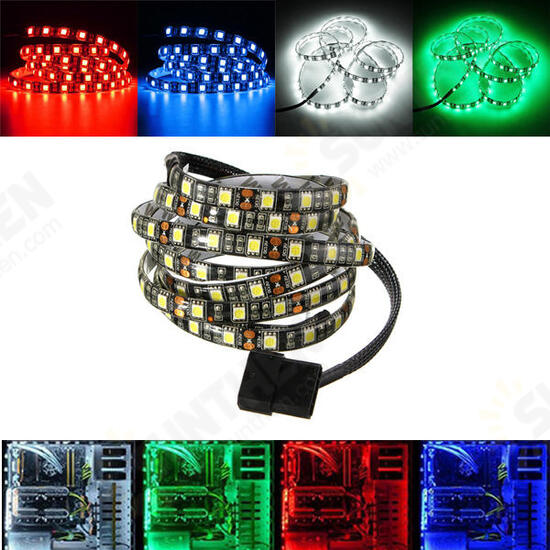 1M Waterproof 5050 LED Flexible Strip Background Light PC Computer Case DC12V