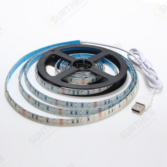 1M Waterproof USB SMD3528 TV Background Computer LED Strip Tape Flexible Light DC5V