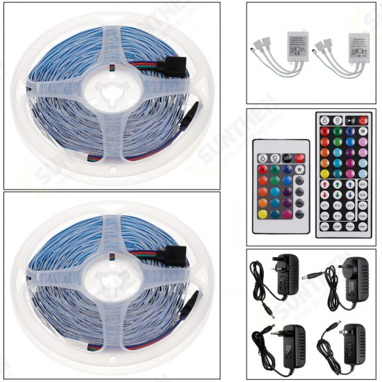 20M 5050 LED Strip Light RGB SMD Tape Ribbon Lamp Stripe Full Kit Non-waterproof 24/44 Keys Remote Controller