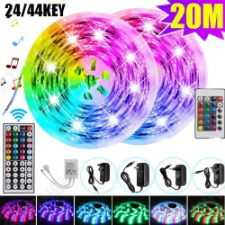 20M 5050 LED Strip Light RGB SMD Tape Ribbon Lamp Stripe Full Kit Non-waterproof 24/44 Keys Remote Controller 20M 5050 LED Strip Light RGB SMD Tape Ribbon Lamp Stripe Full Kit Non-waterproof 24/44 Keys Remote Controller