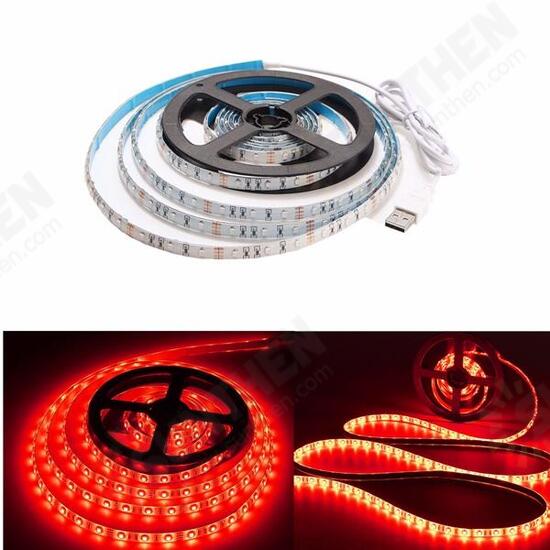 2M Waterproof USB SMD3528 TV Background Computer LED Strip Tape Flexible Light DC5V