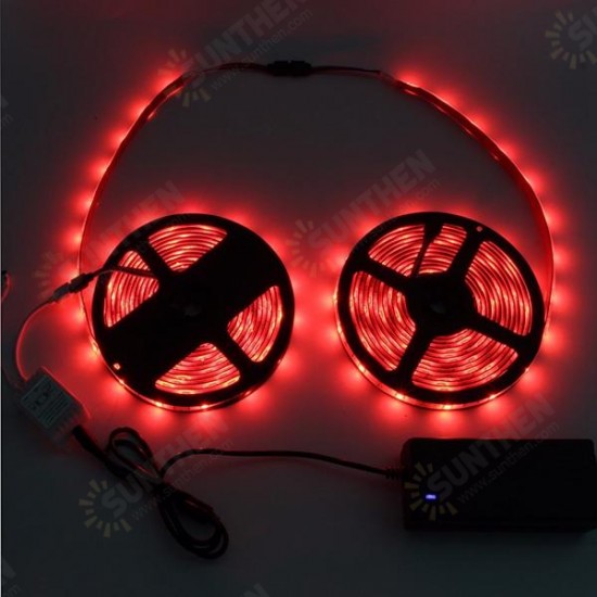 2PCS 5M 150 LEDs 5050 RGB Waterproof 44 Key Remote Control DC12V Flexible LED Strip Light Kit