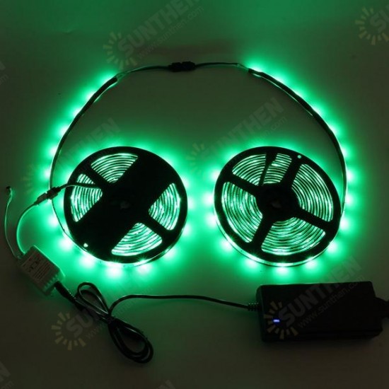 2PCS 5M 150 LEDs 5050 RGB Waterproof 44 Key Remote Control DC12V Flexible LED Strip Light Kit