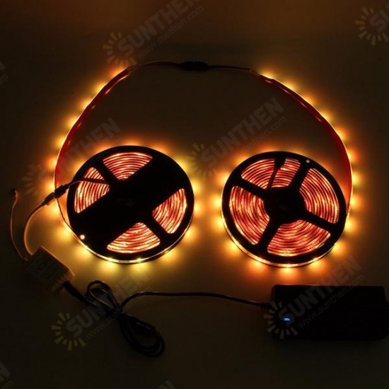 2PCS 5M 150 LEDs 5050 RGB Waterproof 44 Key Remote Control DC12V Flexible LED Strip Light Kit