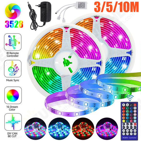 3/5/10M LED Strip Lights RGB Colour Changing Tape Under Cabinet Kitchen Lighting