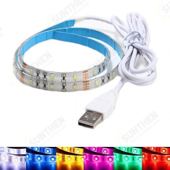 50CM Waterproof USB SMD3528 TV Background Computer LED Strip Tape Flexible Light DC5V