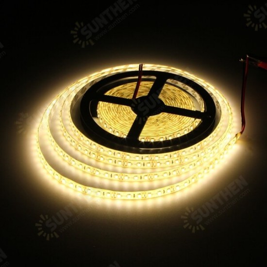 5M 15W DC12V 600 SMD 2835 Waterproof IP65 White/Warm White Tape LED Flexible Strip light