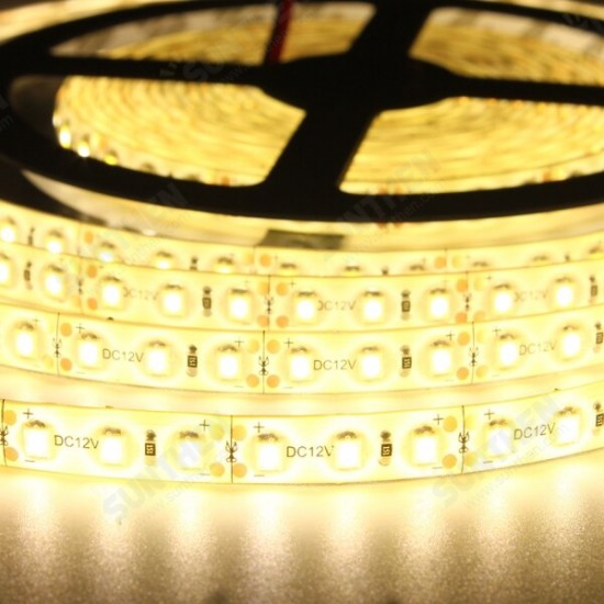 5M 15W DC12V 600 SMD 2835 Waterproof IP65 White/Warm White Tape LED Flexible Strip light