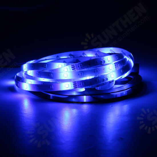 5M 24W Waterproof 3528SMD RGB LED Strip Lights + 44 Keys Remote Control US EU Power Adapter DC12V