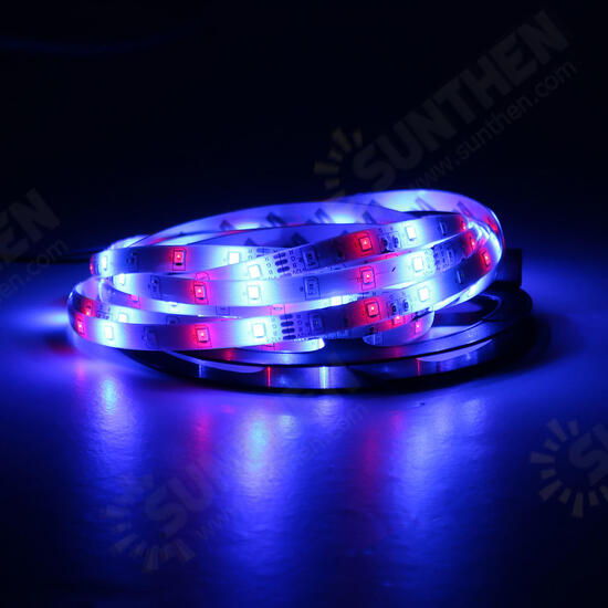 5M 24W Waterproof 3528SMD RGB LED Strip Lights + 44 Keys Remote Control US EU Power Adapter DC12V