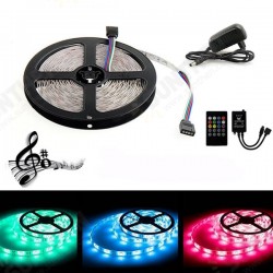 5M 300 LED SMD3528 Waterproof RGB Flexible Strip with Music Controller DC12V 2A Power Adapter 5M 300 LED SMD3528 Waterproof RGB Flexible Strip with Music Controller DC12V 2A Power Adapter