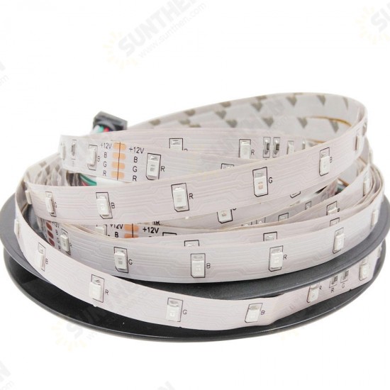 5M 3528 24W RGB 300 Non-Waterproof LED Flexible Strip Light 24 Keys IR Remote + Power Adapter DC12V