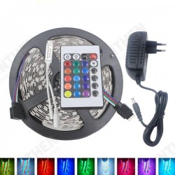 5M 3528 24W RGB 300 Non-Waterproof LED Flexible Strip Light 24 Keys IR Remote + Power Adapter DC12V 5M 3528 24W RGB 300 Non-Waterproof LED Flexible Strip Light 24 Keys IR Remote + Power Adapter DC12V