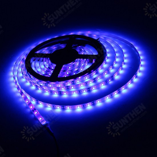 5M 3528SMD Non-waterproof UV Purple LED Strip Light with DC Connector DC12V