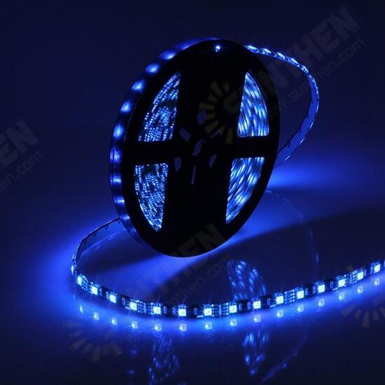 5M 72W Black PCB SMD 5050 Waterproof IP65 RGB 300 LED Strip Light Lamp For Decor Lighting DC 12V