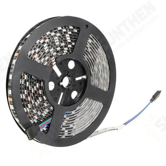 5M 72W Black PCB SMD 5050 Waterproof IP65 RGB 300 LED Strip Light Lamp For Decor Lighting DC 12V