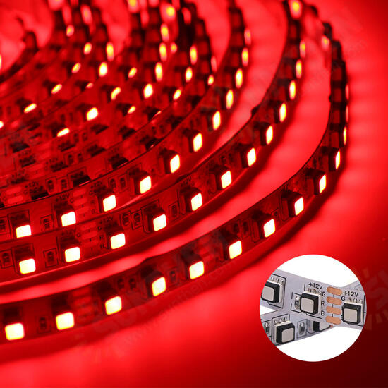 5M DC12V 8MM SMD3535 White Black PCB Non-waterproof RGB 300LED Strip Light for Indoor Home Decoration