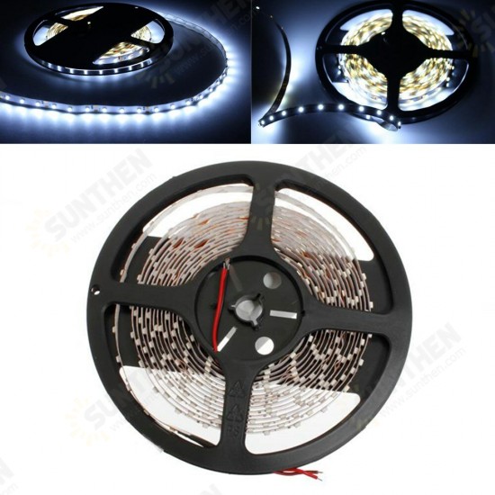 5M Non-Waterproof Cool White 3528 SMD 300 LED Strip Light DC12V for DIY Indoor Home Car Christmas Decorations Clearance Christmas Lights