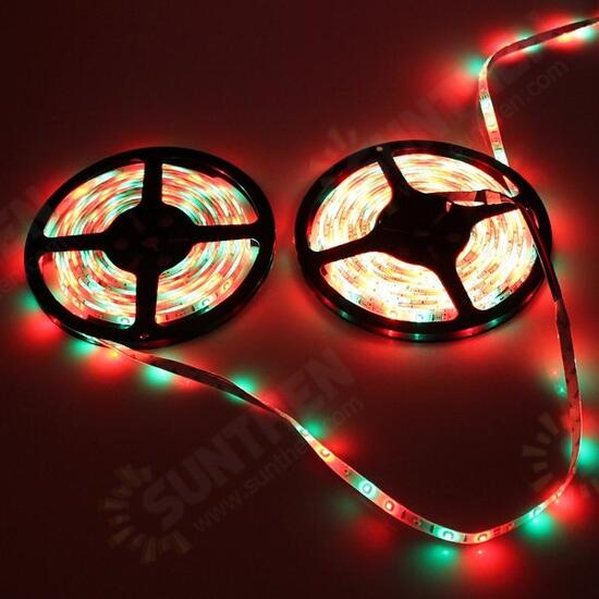 5M SMD 3528 RGB 300 LED Waterproof Strip Light For Xmas Holiday Decor Power Supply DC12V